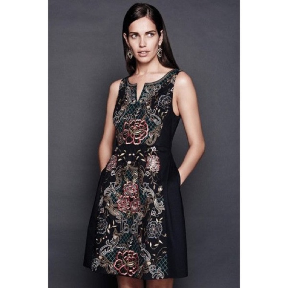 Anthropologie Embroidered Perennial Dress